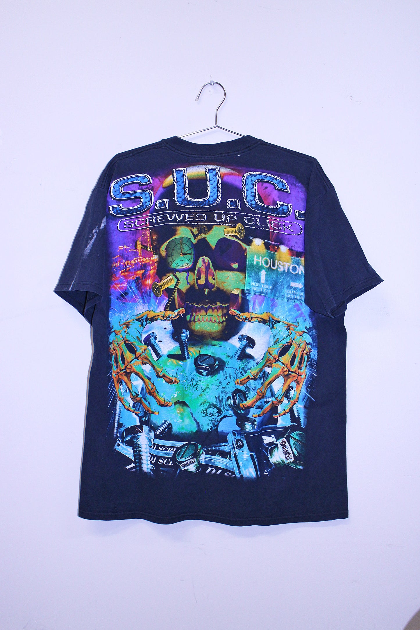 Dj Screw on vintage dickies faded black pocket tee (XL)