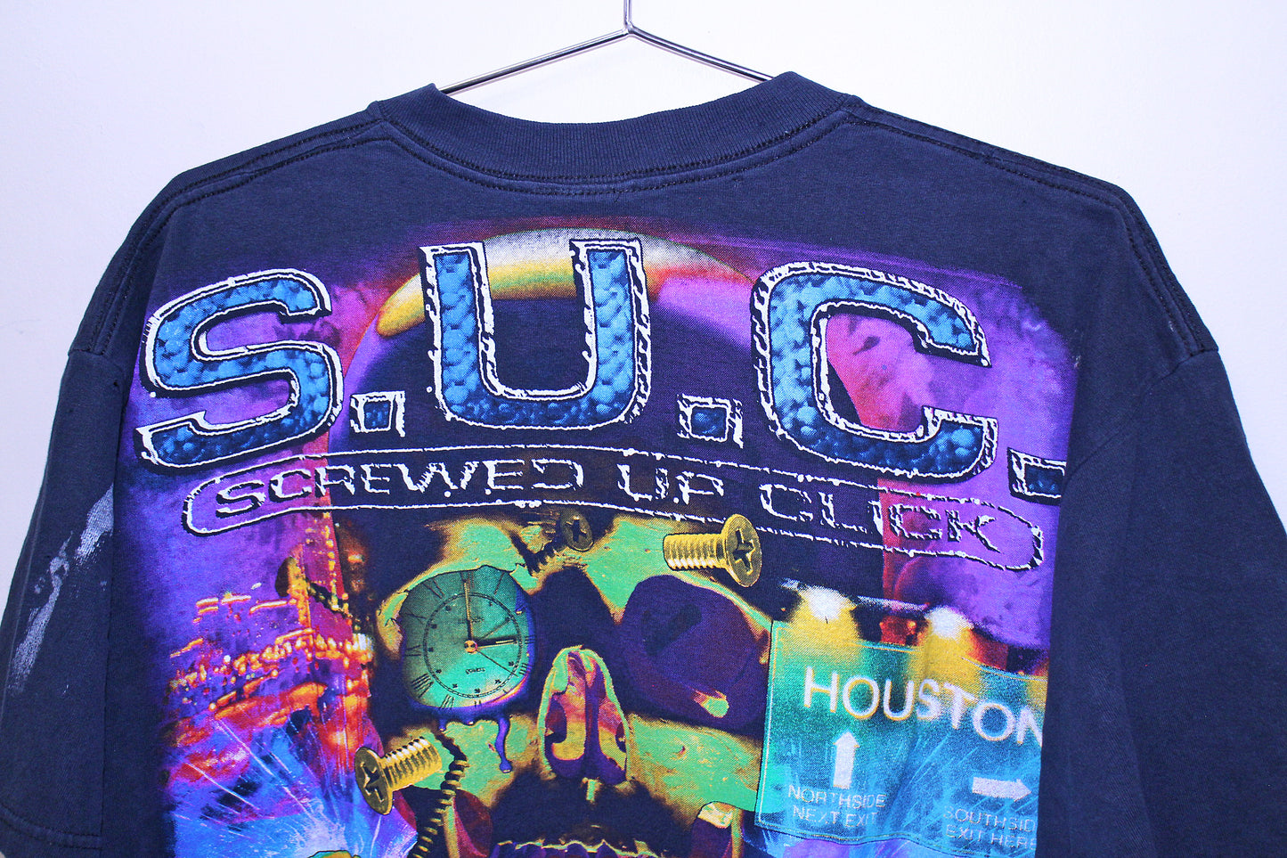 Dj Screw on vintage dickies faded black pocket tee (XL)