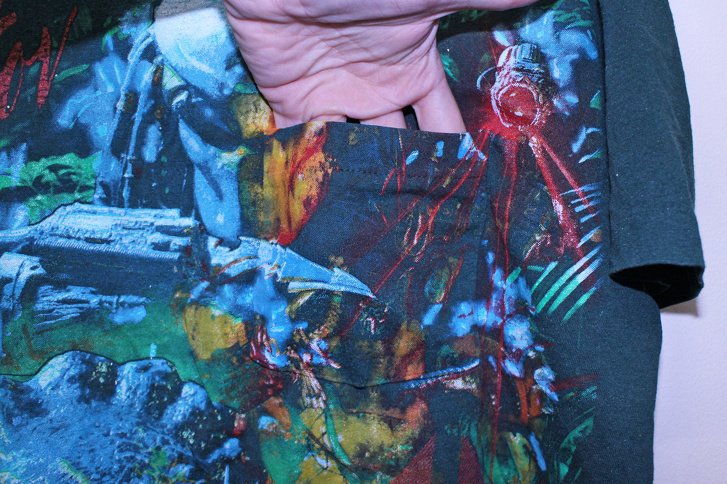 The Predator on vintage single stitch FOTL green tee (XL)