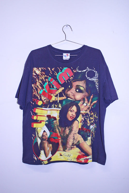 Lil Kim on faded vintage bayside navy shirt (XL)