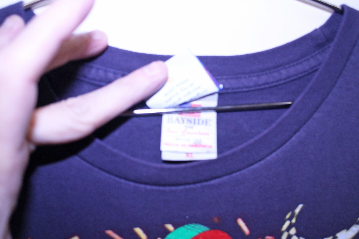 Lil Kim on faded vintage bayside navy shirt (XL)