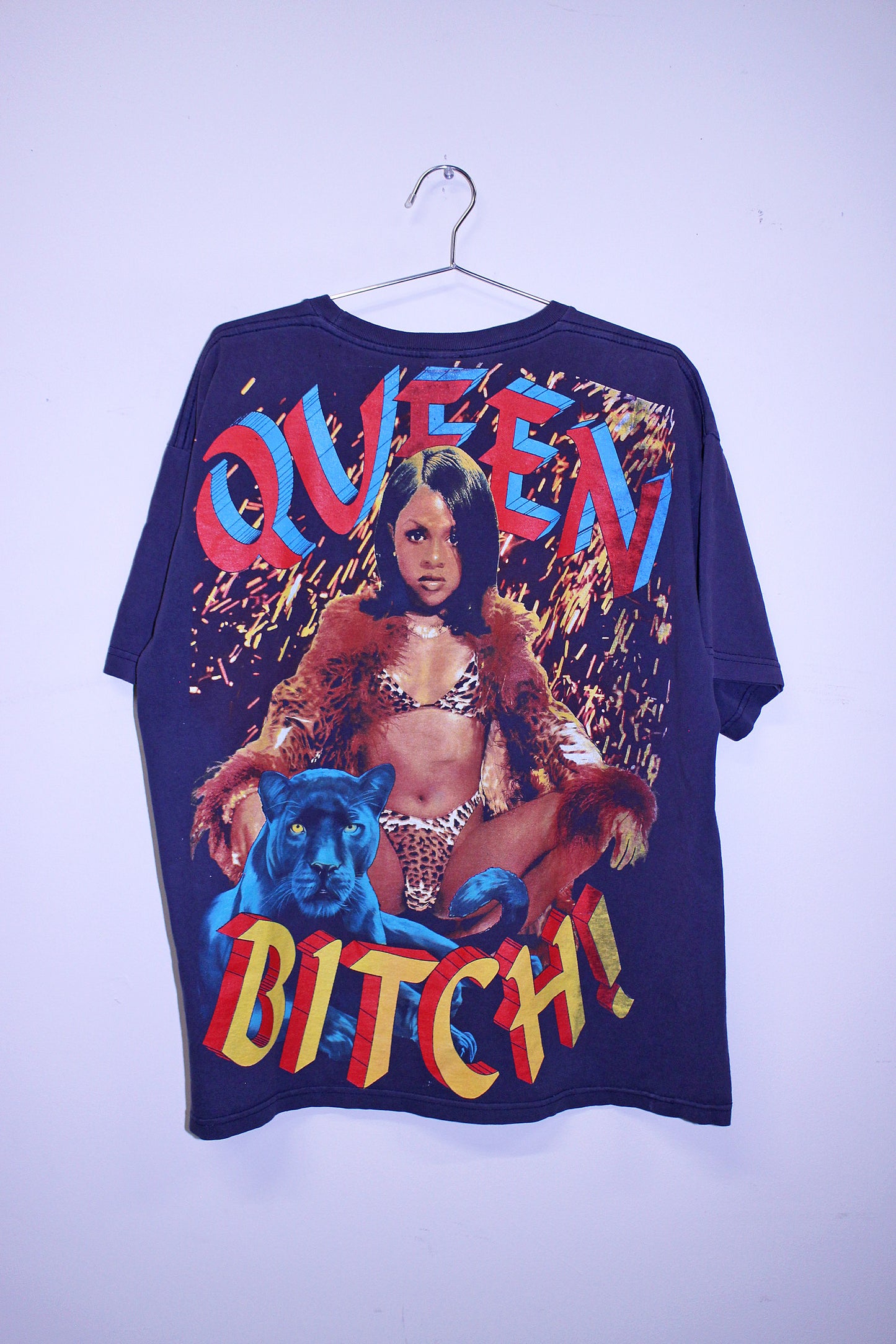 Lil Kim on faded vintage bayside navy shirt (XL)