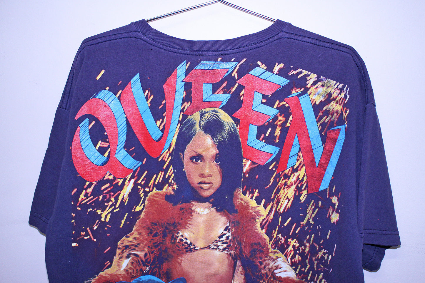 Lil Kim on faded vintage bayside navy shirt (XL)
