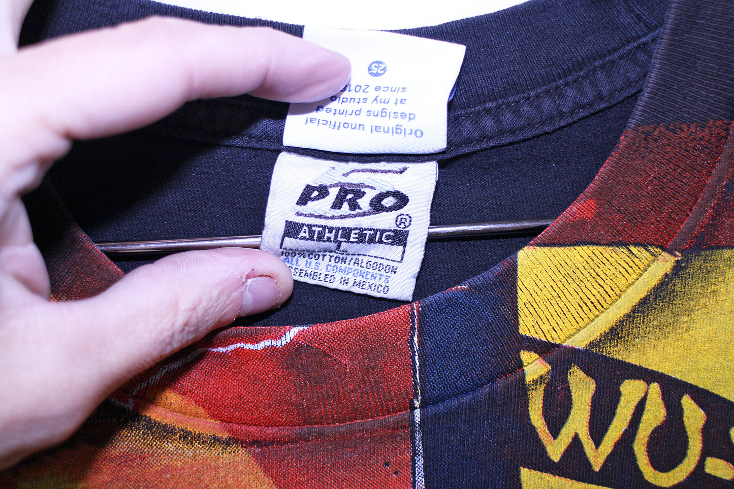 Wu Army on faded pro5 black tee (L)