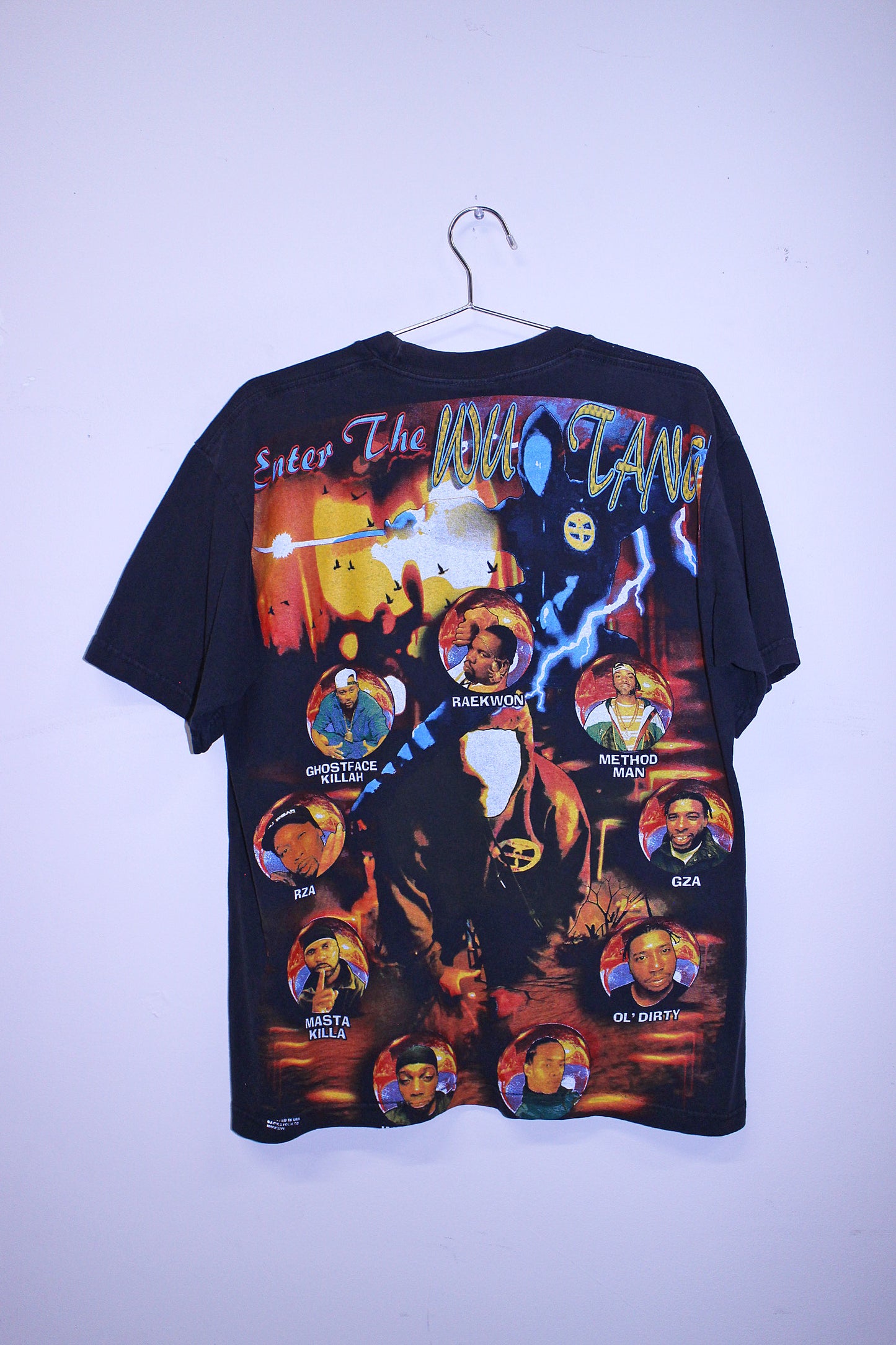 Wu Army on faded pro5 black tee (L)