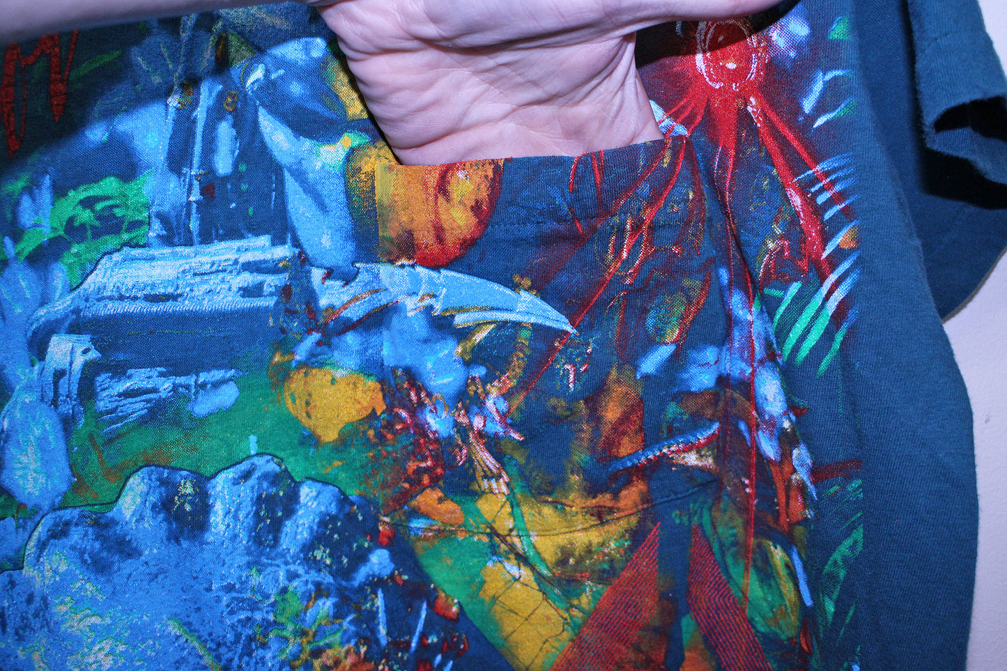The Predator on vintage BVD green single stitch tee (XL)