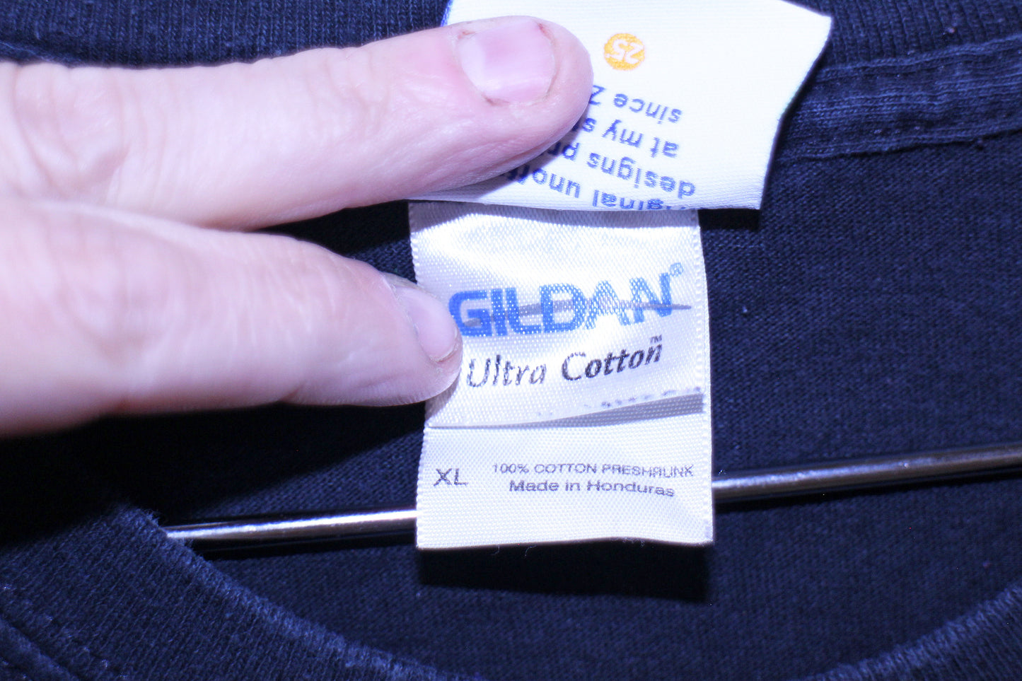 SCREW on y2k gildan Pocket faded black tee (XL)