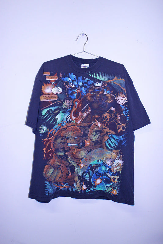 Fantastic 4 on heavy faded Hard Rock tee (XL)