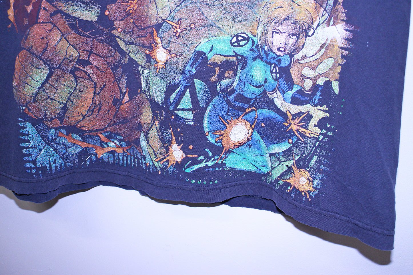 Fantastic 4 on heavy faded Hard Rock tee (XL)