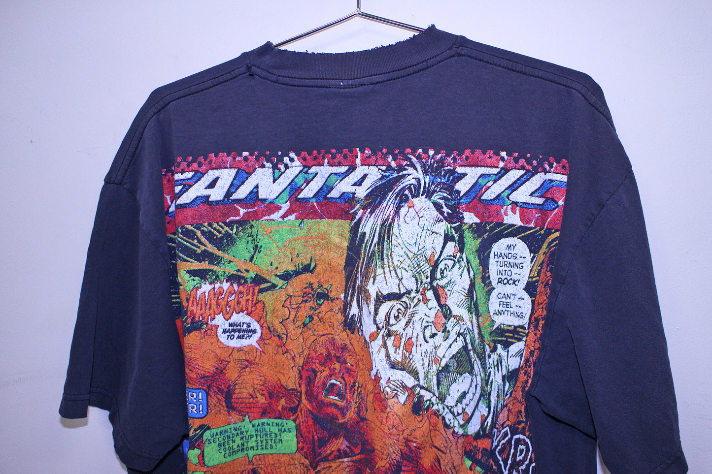 Fantastic 4 on heavy faded Hard Rock tee (XL)