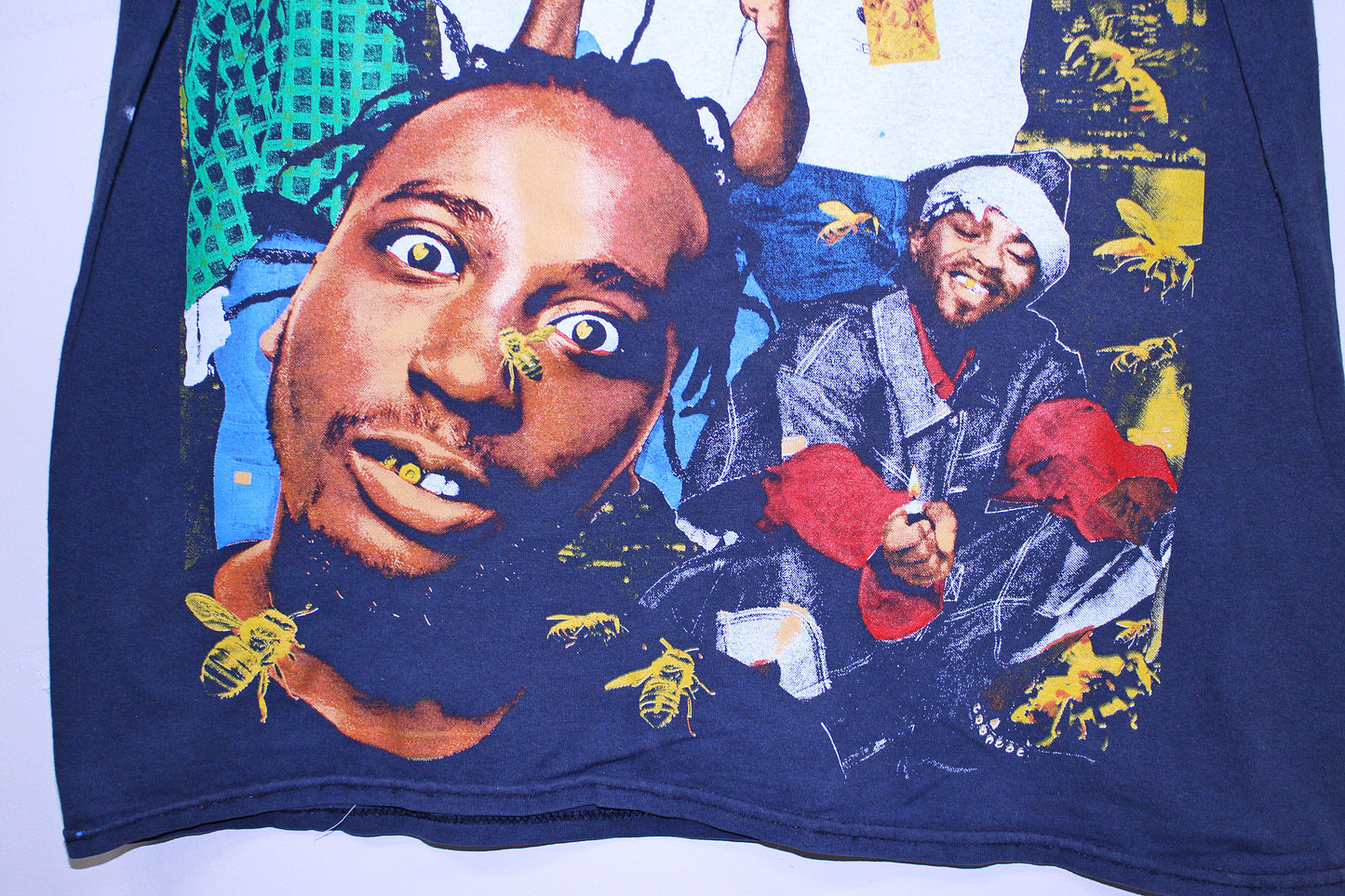Wu Killa Bees on faded navy shirt (L)