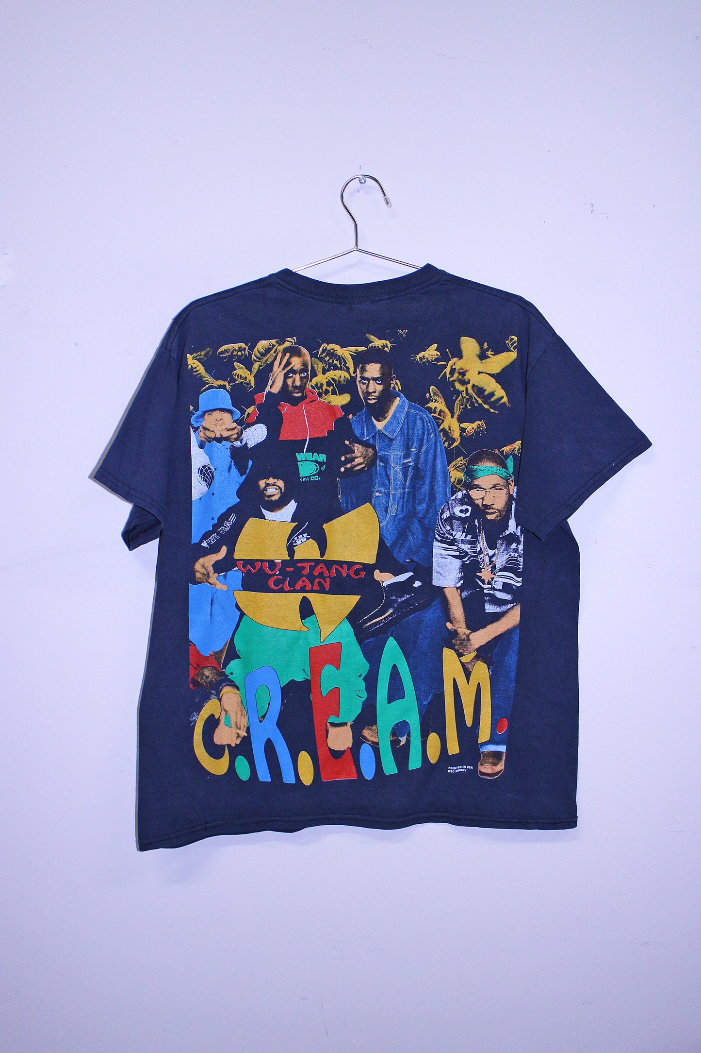 Wu Killa Bees on faded navy shirt (L)