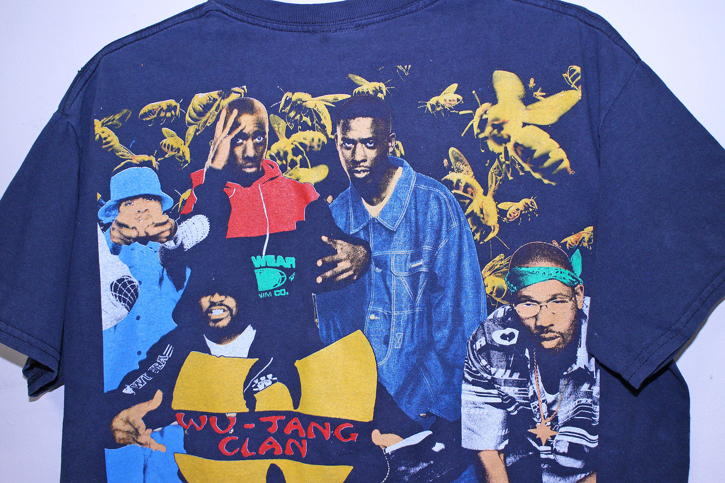 Wu Killa Bees on faded navy shirt (L)