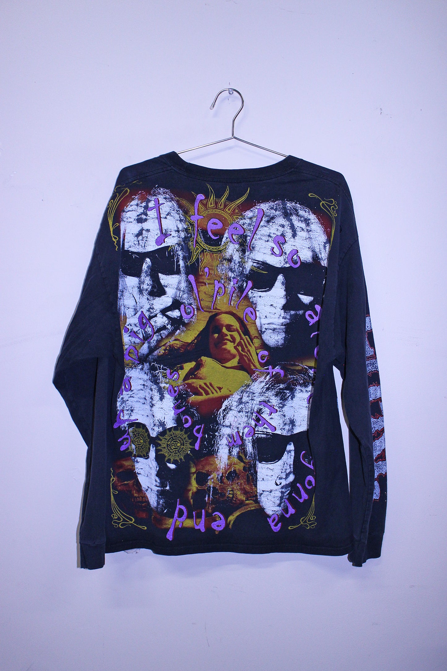 AIC on faded longsleeve Beefy tee (XL)