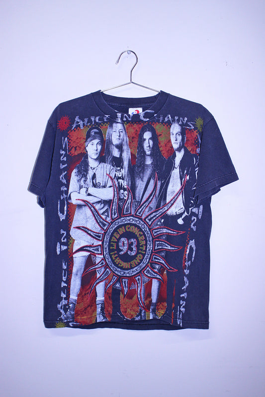 AIC on worn faded black tee (M)