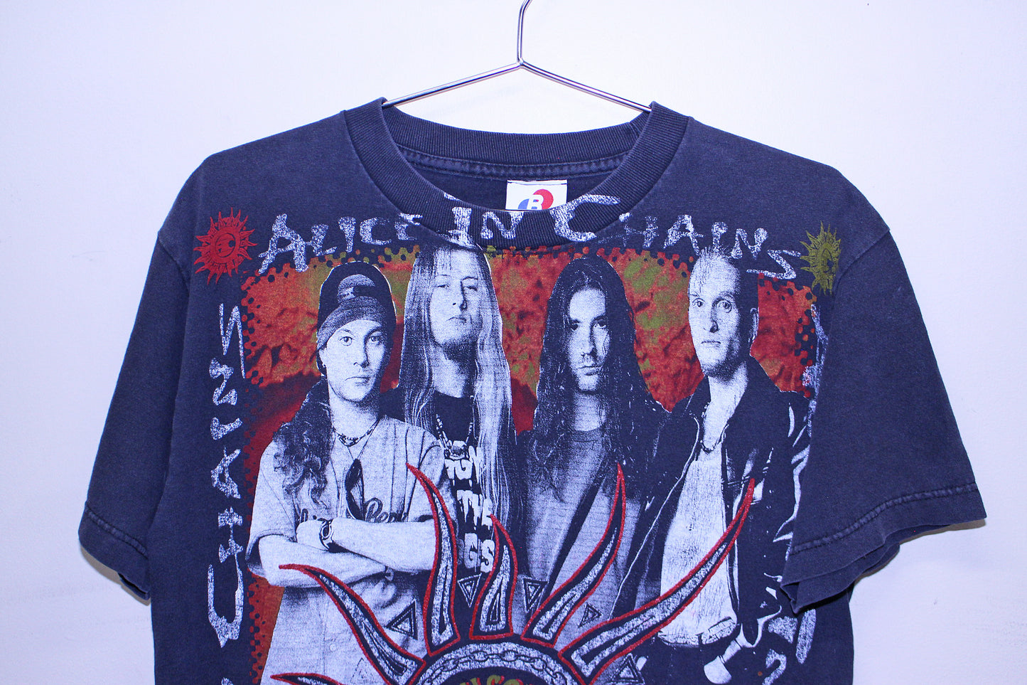 AIC on worn faded black tee (M)
