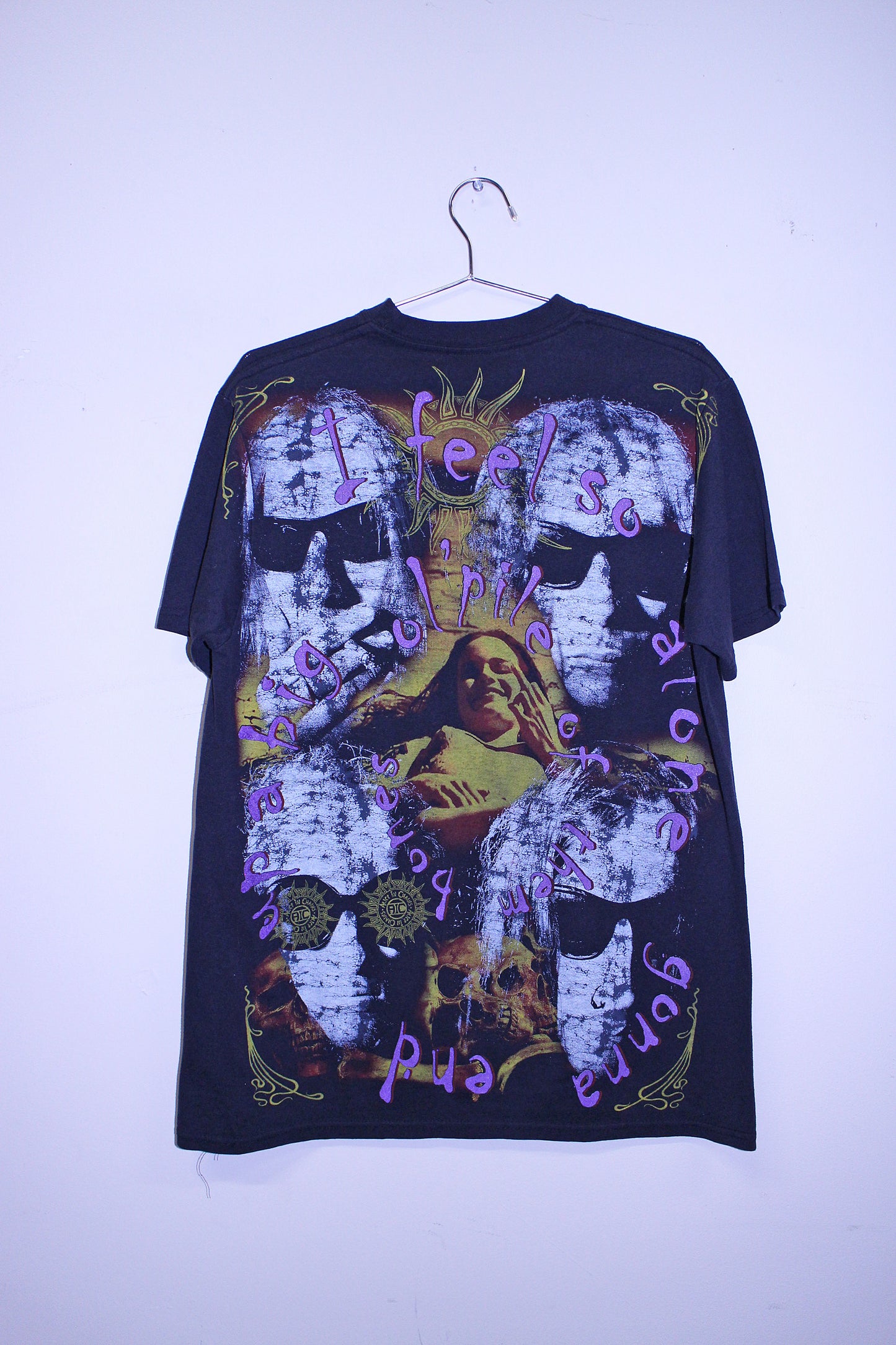 AIC on faded black tee (XL)