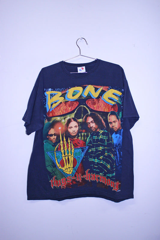 BTNH on faded navy tee (XL)