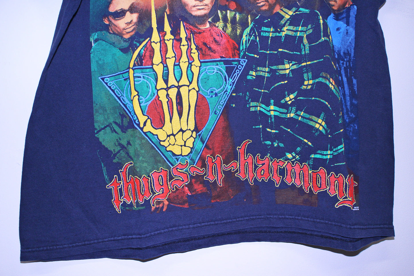 BTNH on faded navy tee (XL)