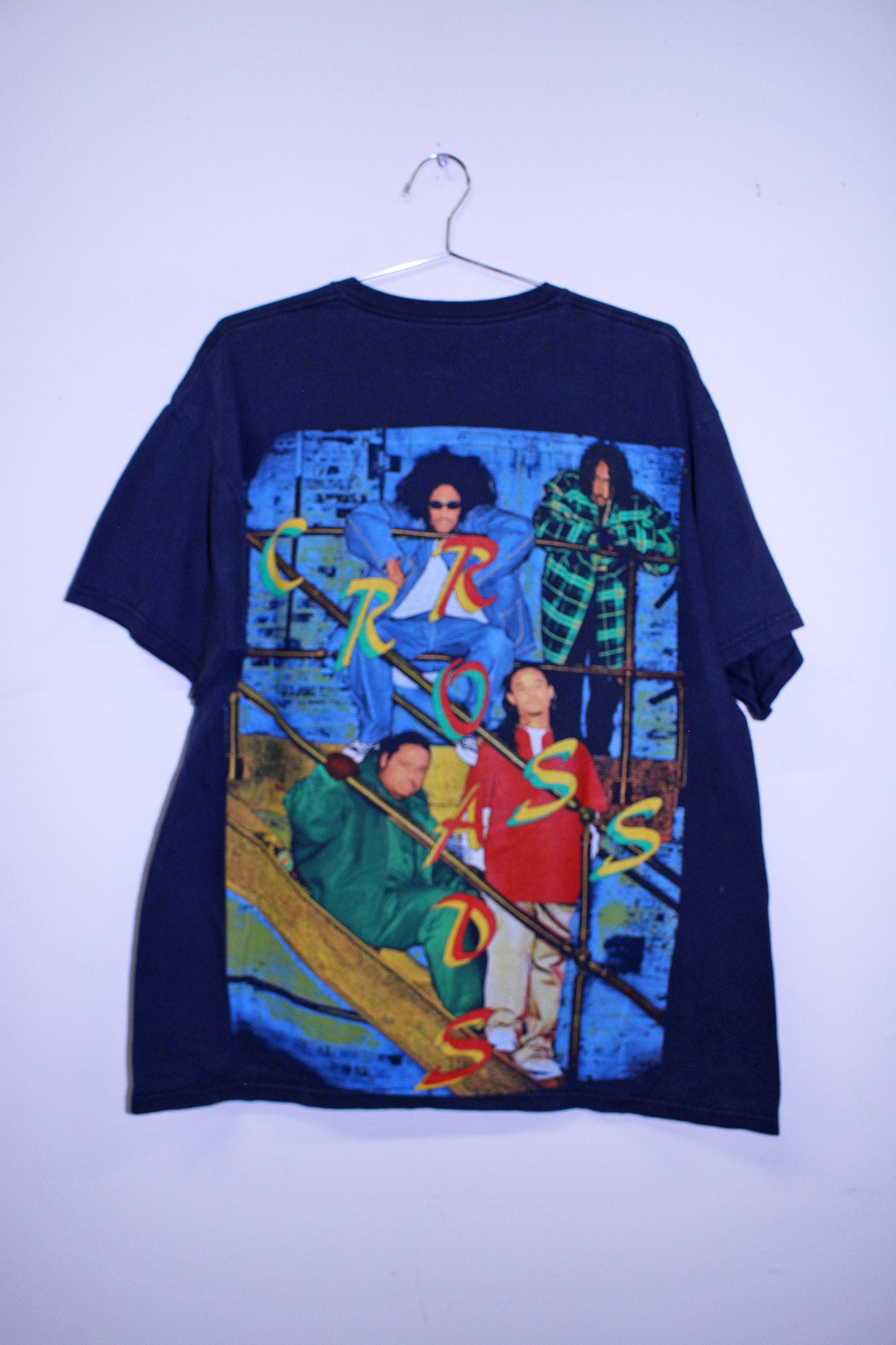 BTNH on faded navy tee (XL)