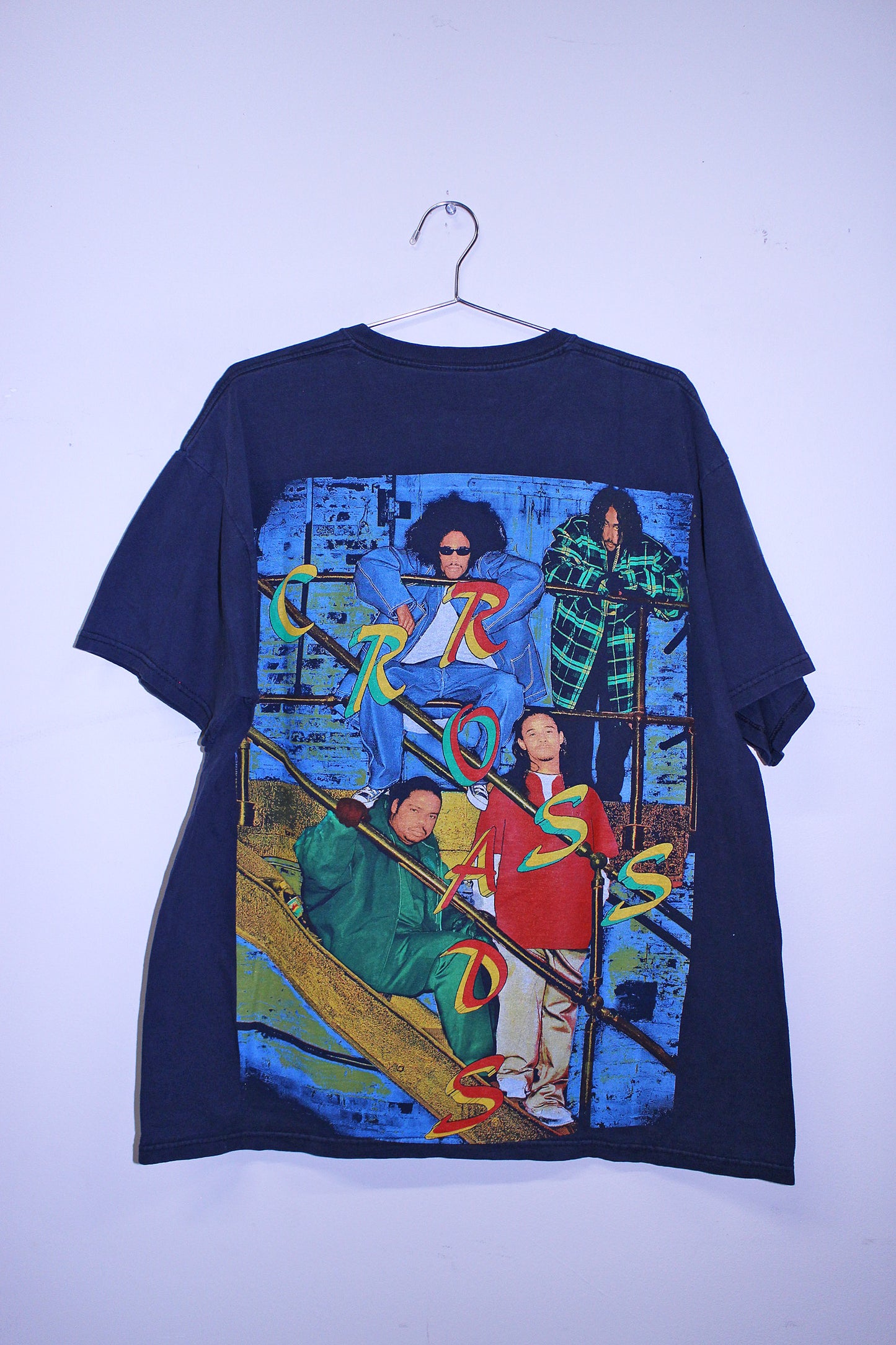 BTNH on faded navy tee (XL)