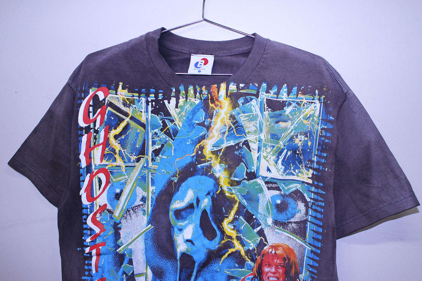 Ghostface on heavy faded BSC tee (L)