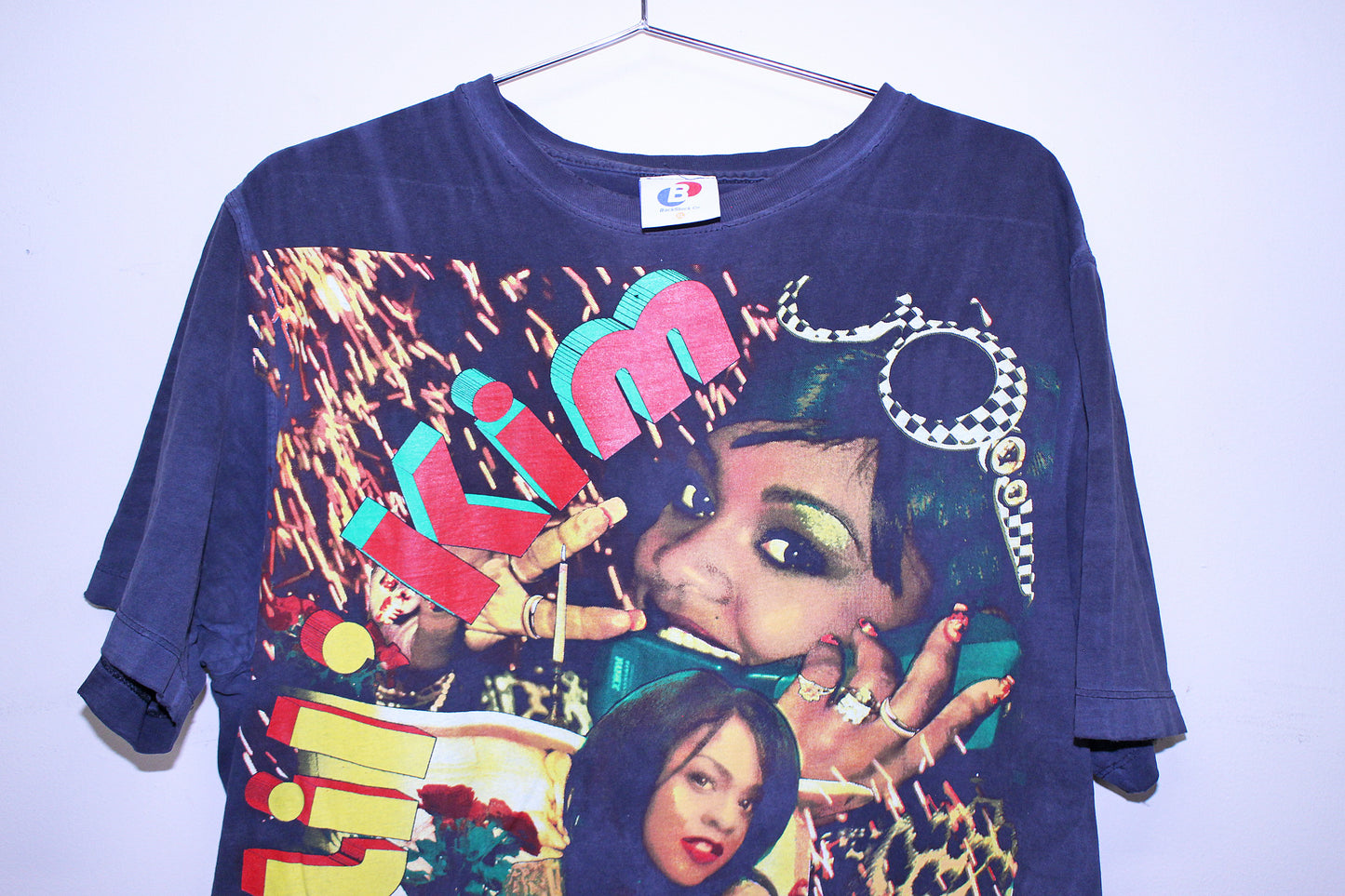 Lil Kim on faded worn unknown black tee (XL)