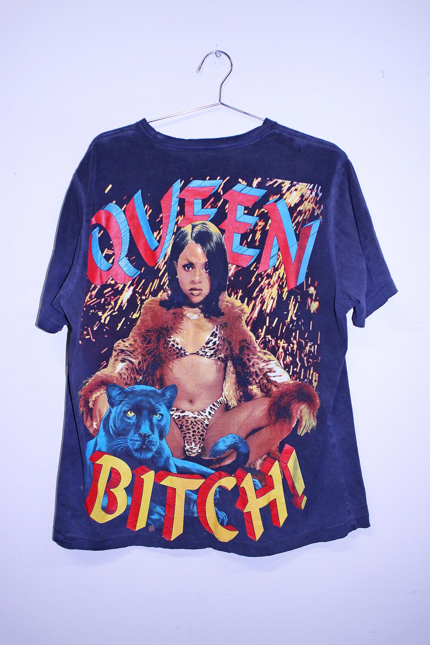 Lil Kim on faded worn unknown black tee (XL)