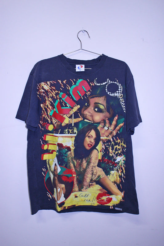 Lil Kim on worn & faded Dickies black tee (L)