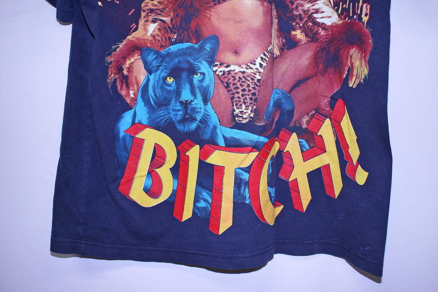 Lil Kim on worn & faded Dickies black tee (L)