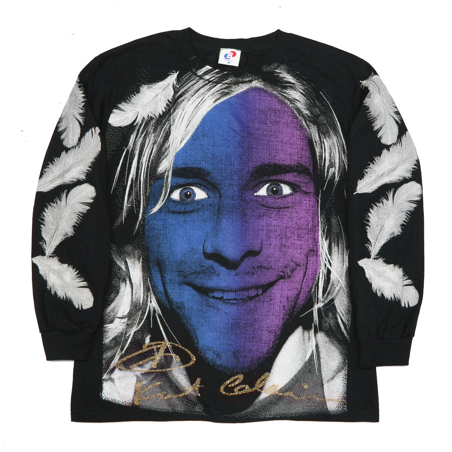 *LONGSLEEVE* N I R V A N A / R.I.P Kurt Orig. fan art shirt (BLUE)