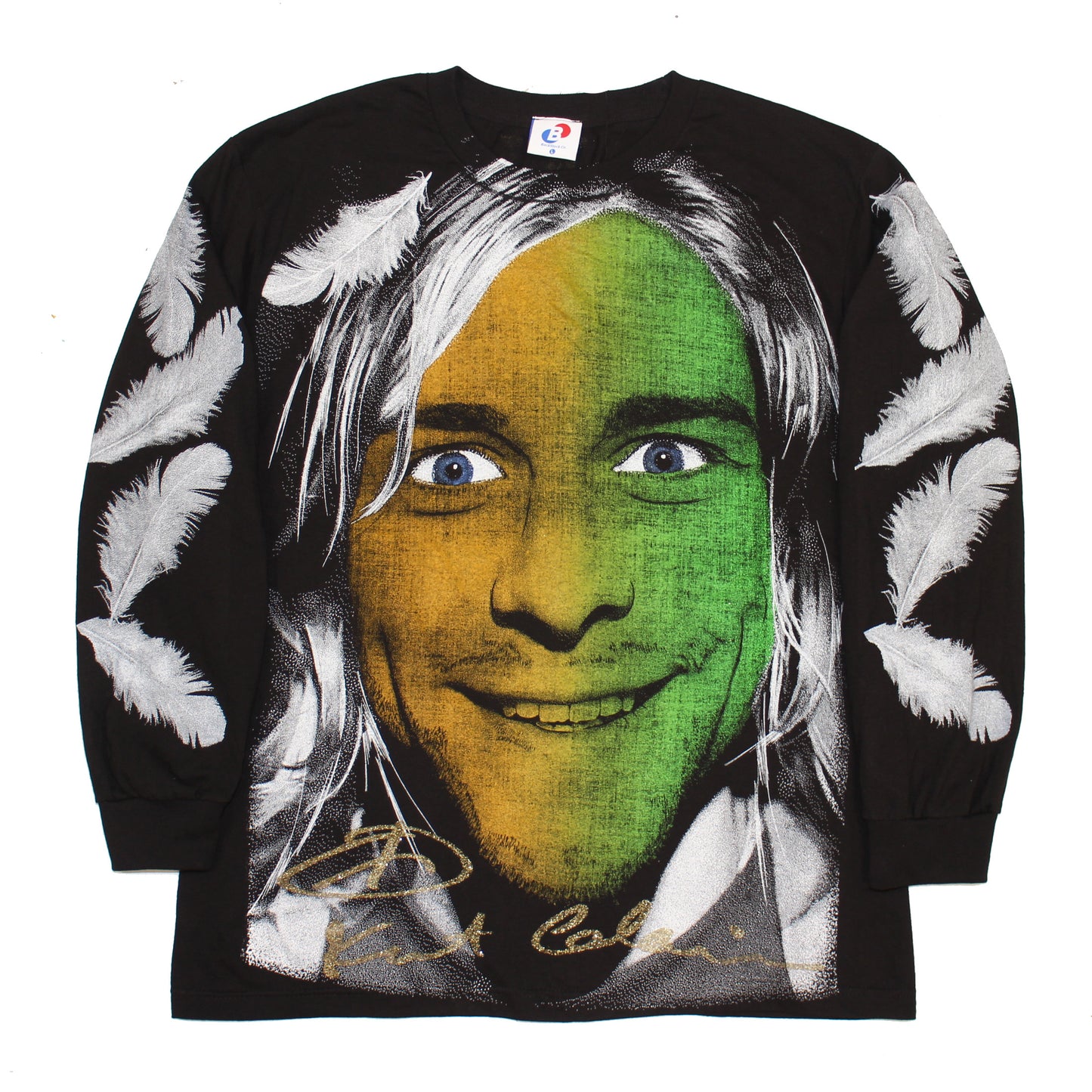 *LONGSLEEVE* N I R V A N A / R.I.P Kurt Orig. fan art shirt (GREEN)