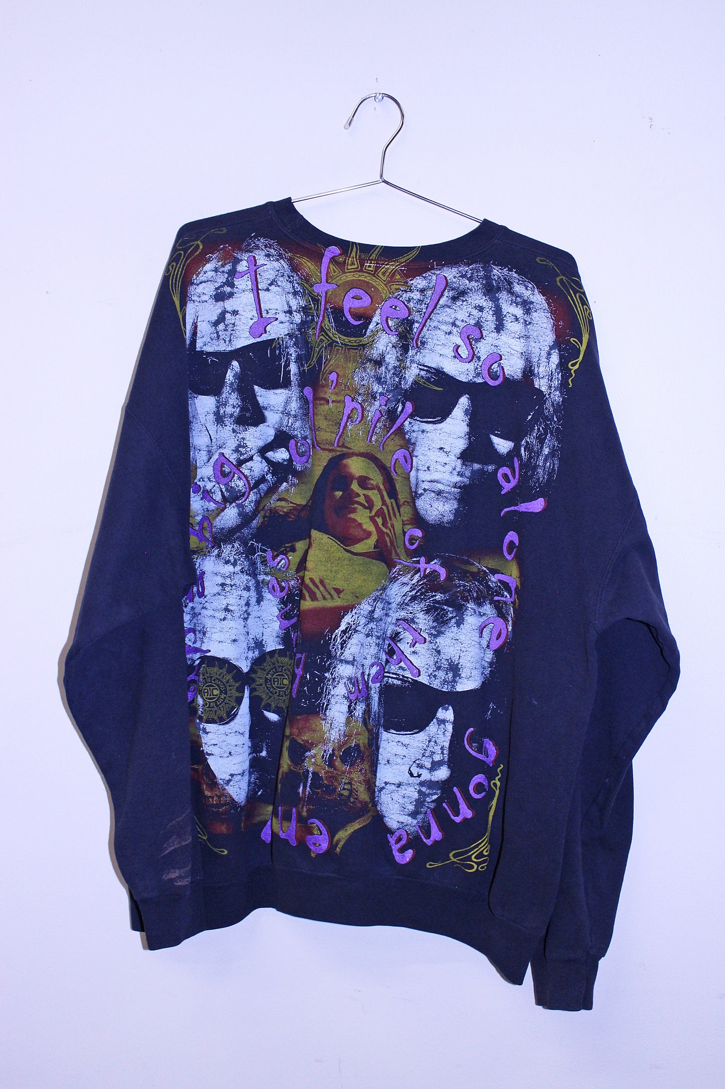 A.I.C on faded & worn 50/50 sweatshirt (XXL)