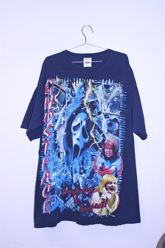 Ghostface on faded black JENSEN Tall Tee (3X)