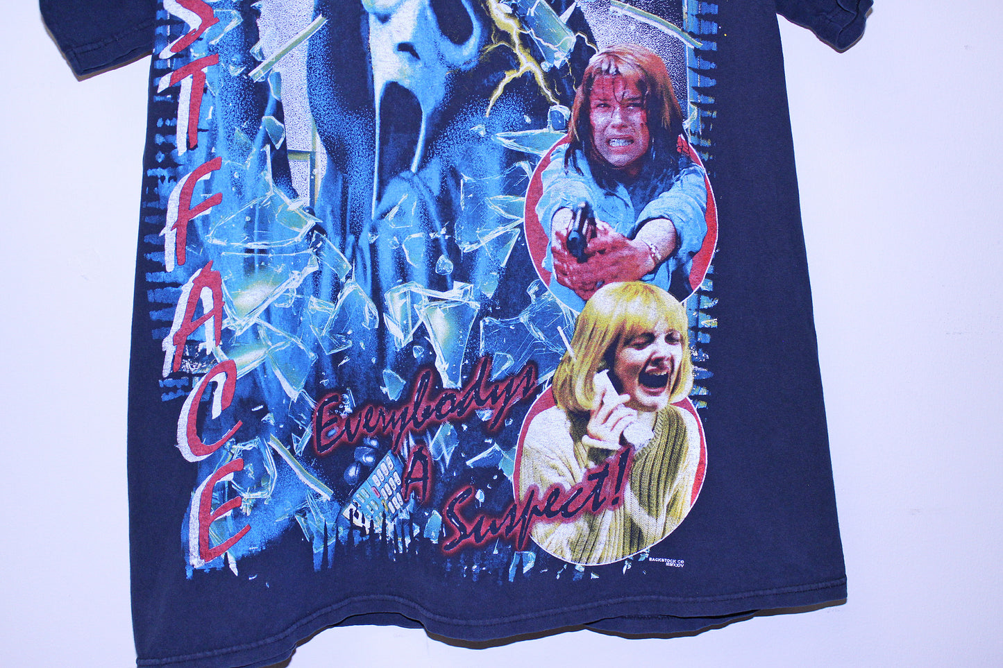 Ghostface on faded black JENSEN Tall Tee (3X)