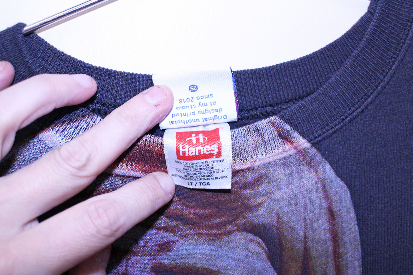 THING on vintage faded hanes 50/50 sweatshirt (L)