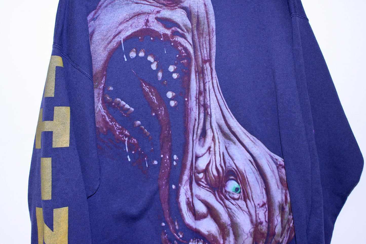 THING on vintage faded hanes 50/50 sweatshirt (L)
