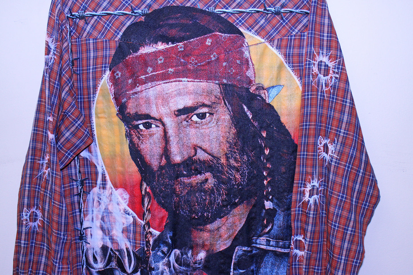 Willie on thin CS&CO western pearl snap button up (L)