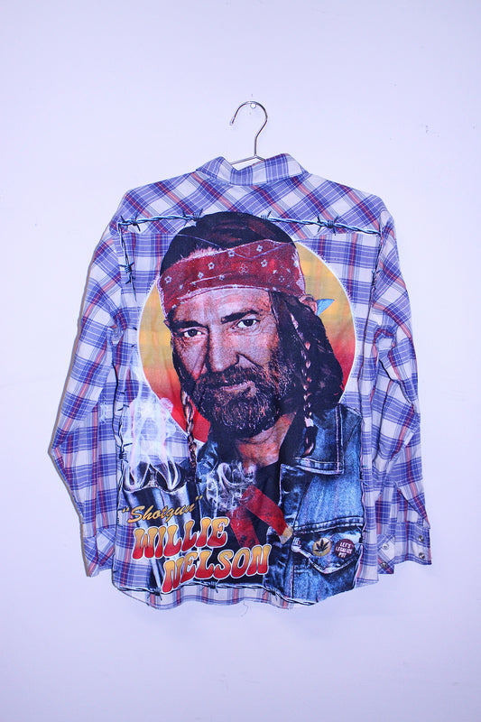 Willie on vintage western pearl snap (L)
