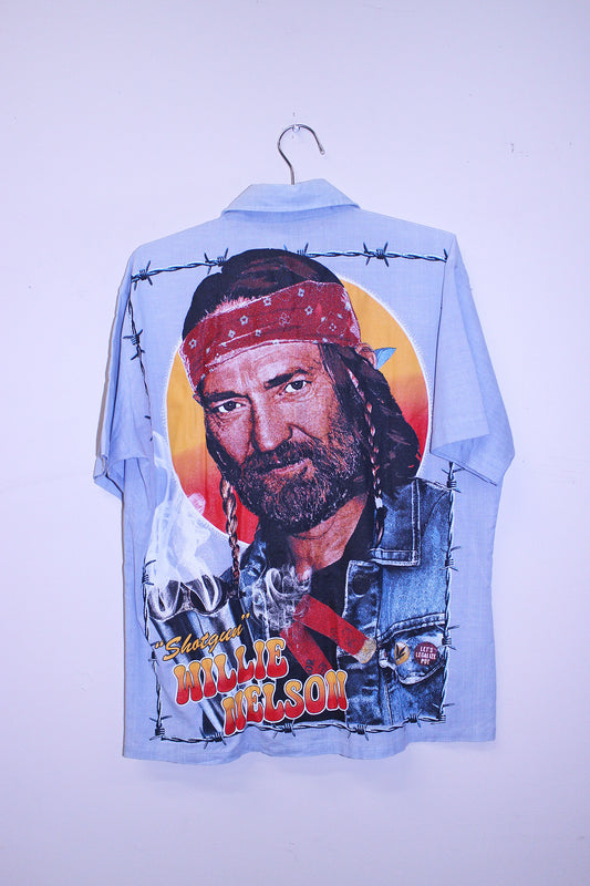 Willie on vintage work wear O.W mens button up