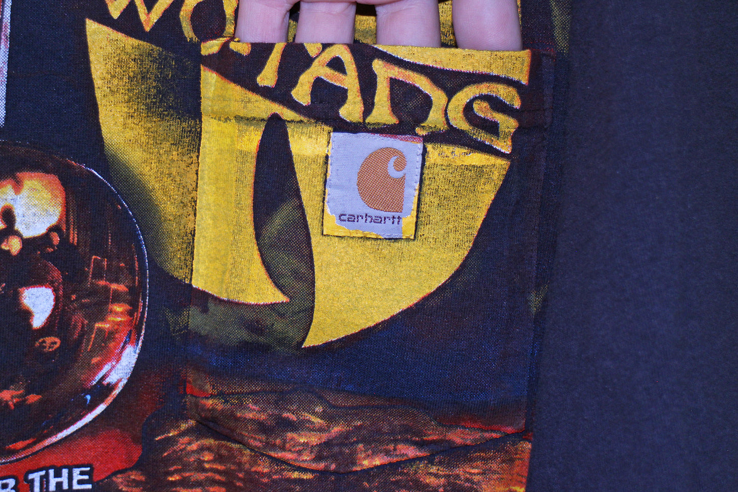 Wu Army on faded Carhartt Pocket Tee (XL)