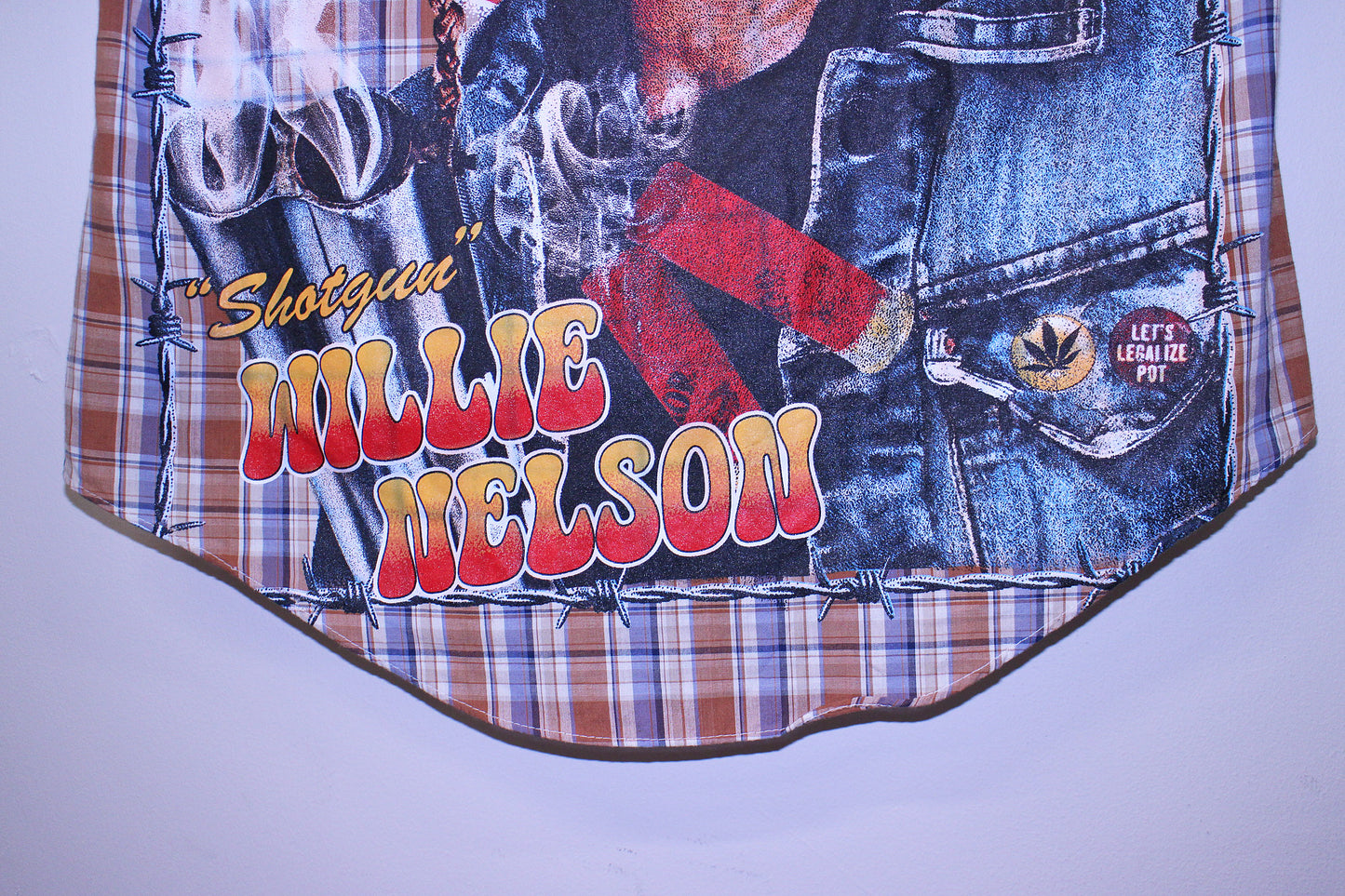 Willie on vintage BC Brandd pearl snap western short sleeve (L)