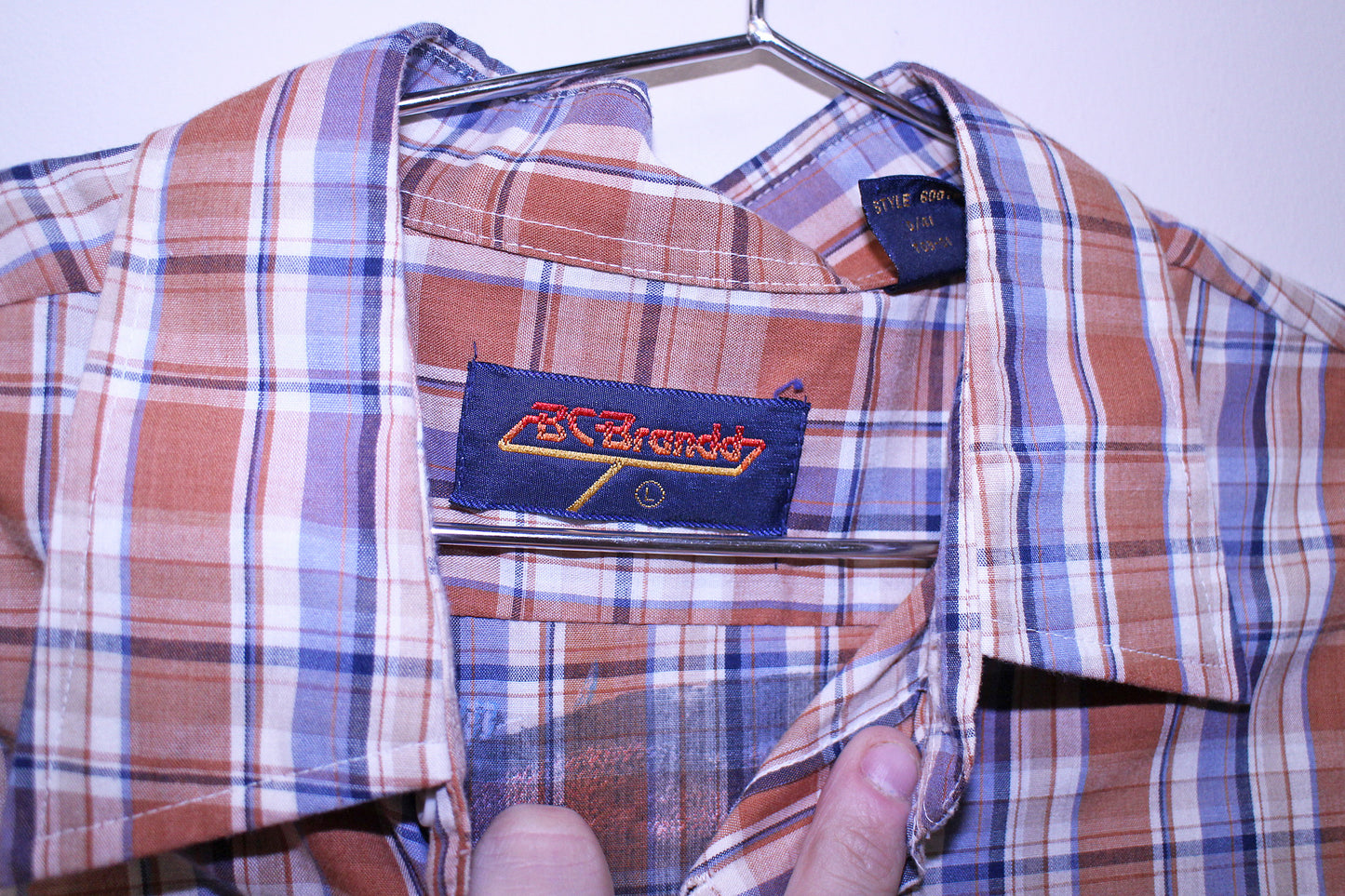 Willie on vintage BC Brandd pearl snap western short sleeve (L)