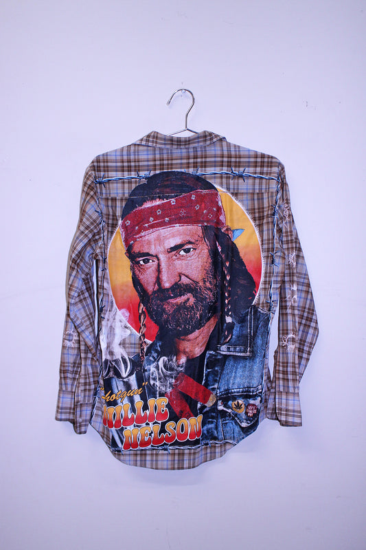 Willie on vintage GAP western pearl snap (M)