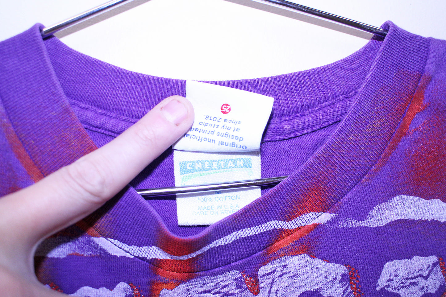 Offspring on vintage cheetah purple tee (M)