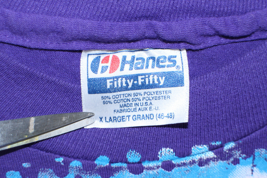 Ice Cube on Vintage purple Hanes Single Stitch T-shirt (XL)