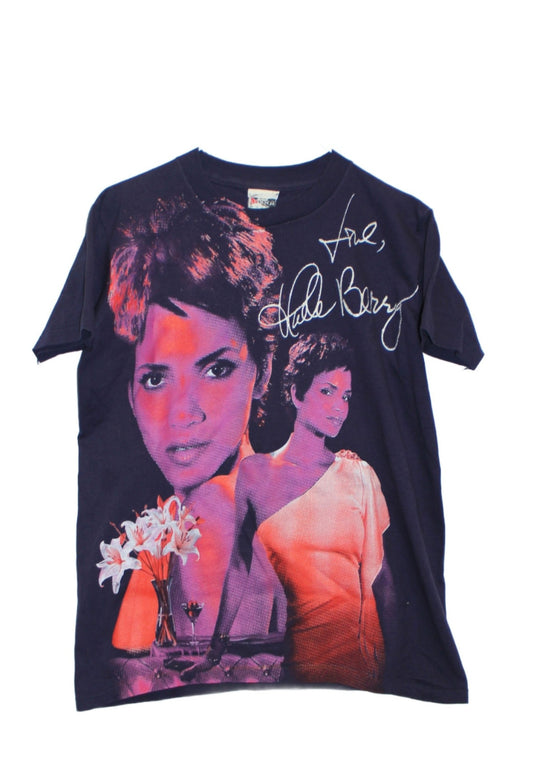 Halle Berry Faded/Distressed Vintage blank Nutmeg Tee (L)