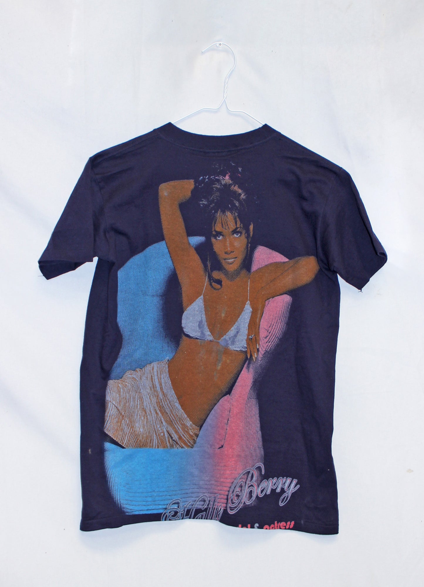 Halle Berry Faded/Distressed Vintage blank Nutmeg Tee (L)