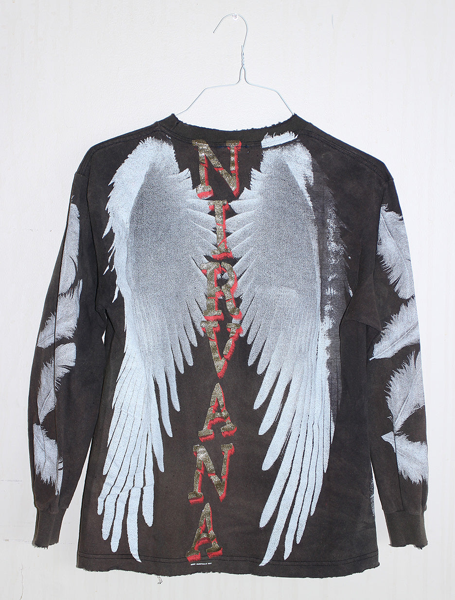 Kurt NIRVANA Faded & Distressed L/S T-shirt (L)