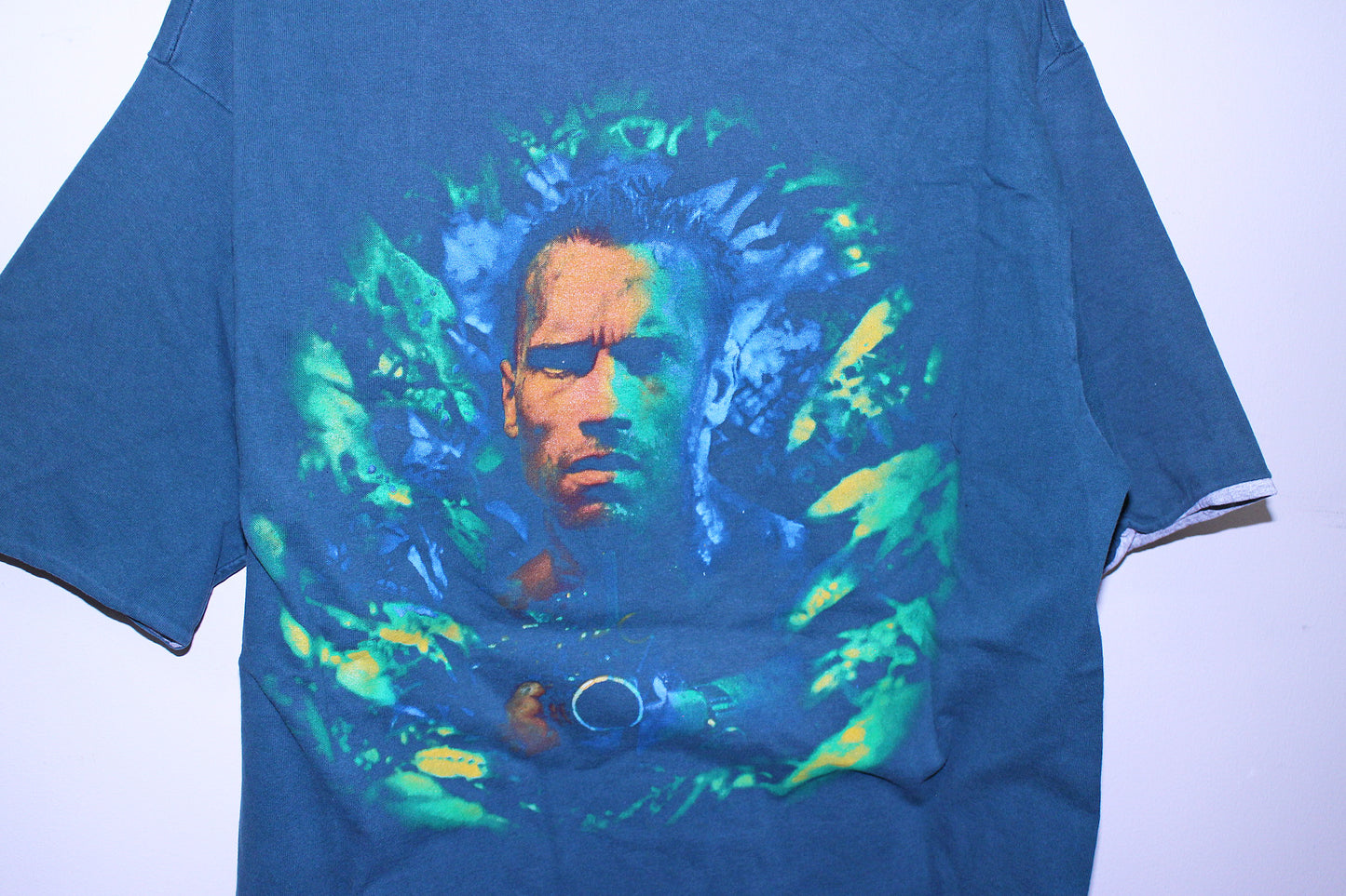 Predator on Green single stitch tee double walled sleeve (XLT)